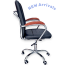 Swivel Chair Wooden Handle Leather - Kingdom Books and Stationery Ltd