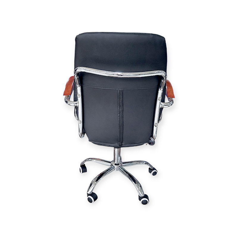Swivel Chair Wooden Handle Leather