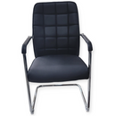 Visitors Chair with Plastic Handle Leather - Kingdom Books and Stationery Ltd