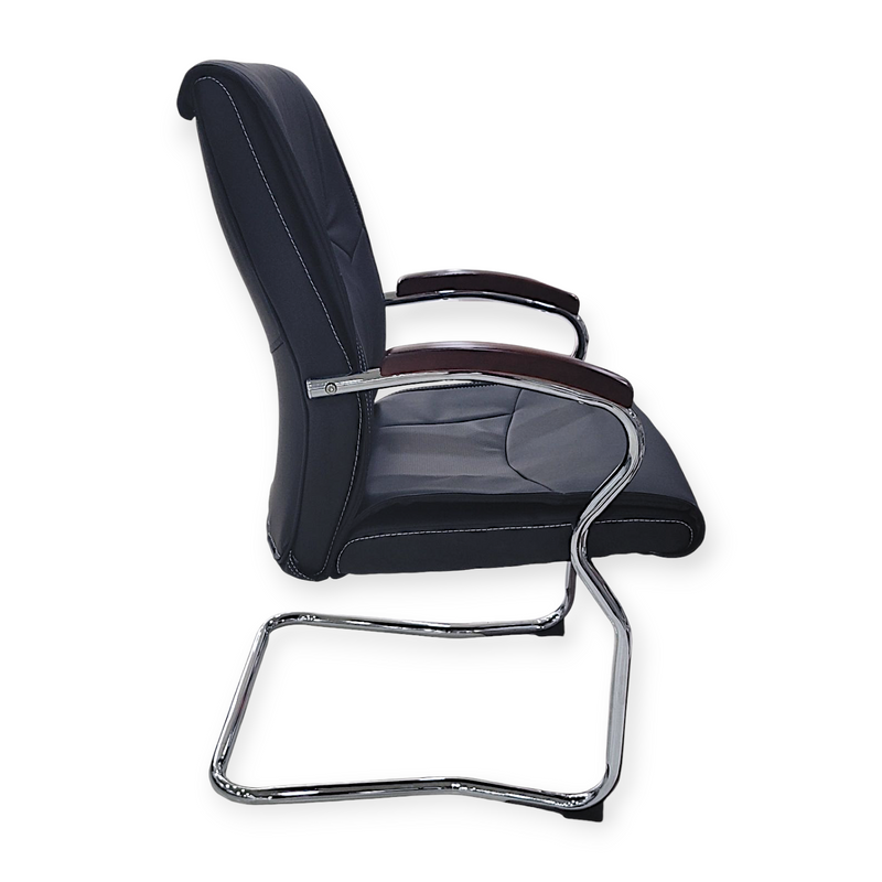 Visitors Chair with Plastic Handle Leather