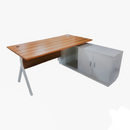 Office Table L-Shaped Metal Legs - Kingdom Books and Stationery Ltd