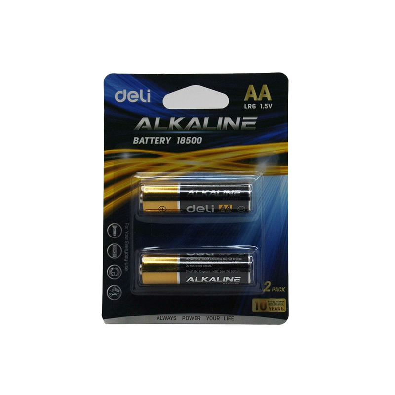 Deli Alkaline Battery AA - Kingdom Books and Stationery Ltd