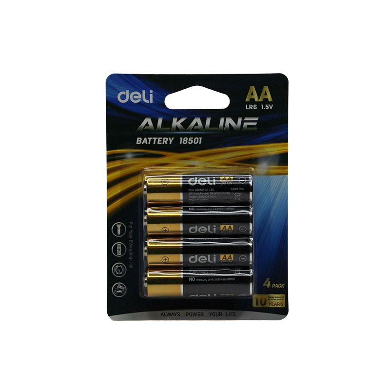 Deli Alkaline Battery AA - Kingdom Books and Stationery Ltd