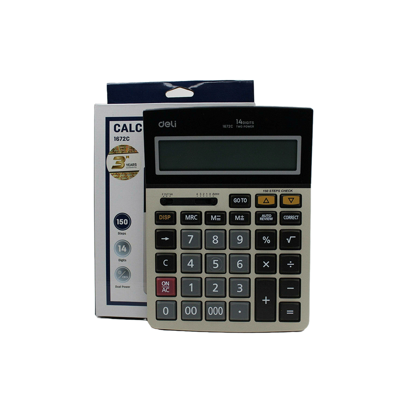 Calculator Deli 14 digits - Kingdom Books and Stationery Ltd