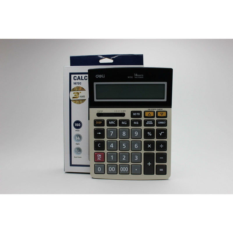 Calculator Deli 14 digits - Kingdom Books and Stationery Ltd