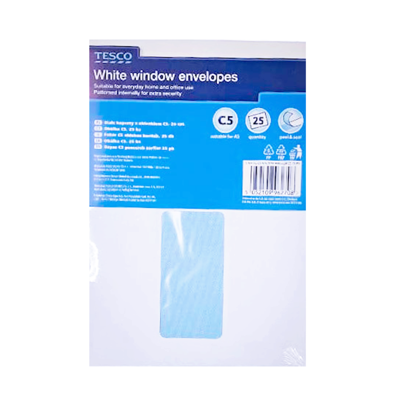 White window envelope