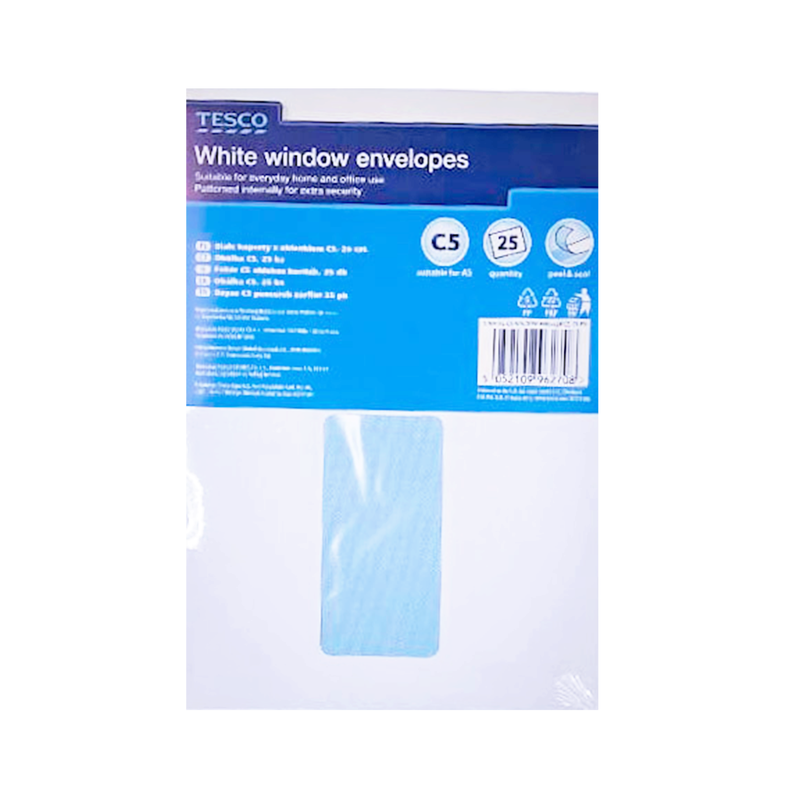 White window envelope