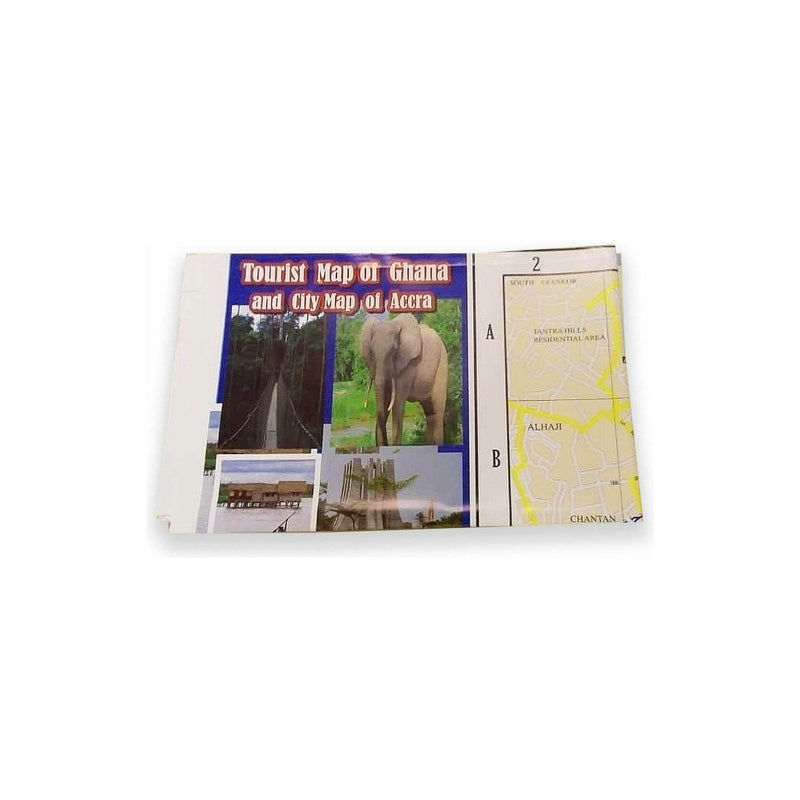Tourist Map Of Ghana And City Map Of Accra (Map Only) - Kingdom Books and Stationery Ltd