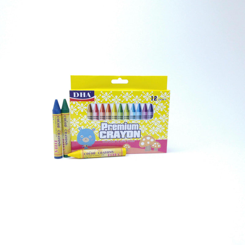 Crayon Dha-12 Premium Colours - Kingdom Books and Stationery Ltd
