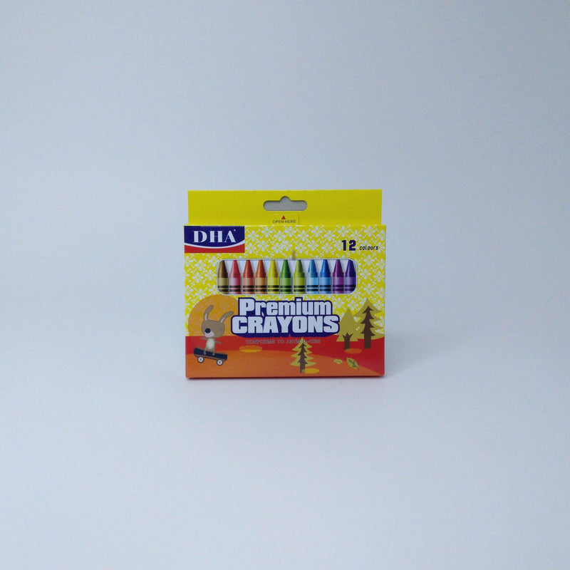 Crayon Dha-12 Premium Colours - Kingdom Books and Stationery Ltd