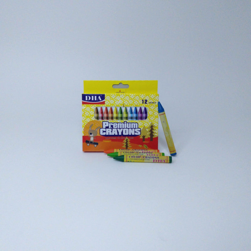 Crayon Dha-12 Premium Colours - Kingdom Books and Stationery Ltd