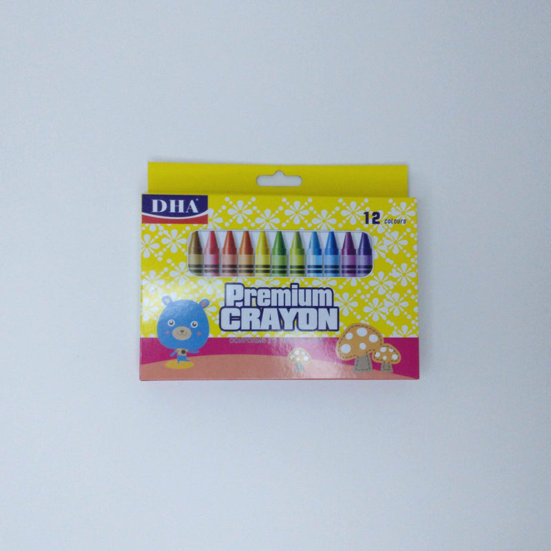 Crayon Dha-12 Premium Colours - Kingdom Books and Stationery Ltd